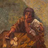 Ghicitoarea by Octav Băncilă, 1914, ulei pe pânză, offered Oct 2025