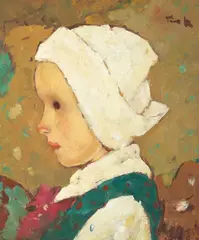 Nicolae Tonitza, Cap de copil (Micuța olandeză), cca. 1930, ulei pe carton