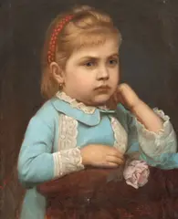 Boboc roz de trandafir by Sava Henția, 1879, ulei pe pânză, sold Oct 2025