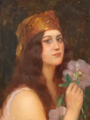 Rusalcă by Pierre Auguste Bellet, 1898, ulei pe carton, sold Oct 2025