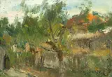 Lucian Grigorescu, Case la Mogoșoaia, anii '40, ulei pe carton