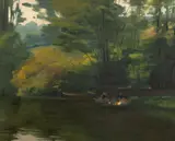 Stefan Popescu, Spălătorese pe Sena, 1915-1920, ulei pe pânză
