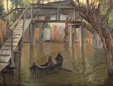 Stefan Popescu, Bărci la Vâlcov, 1929, ulei pe pânză