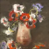 Corneliu Brudașcu, Anemone, ulei pe pânză