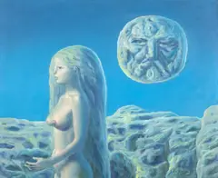 Sabin Bălașa, Fata lunii (Țara Strămoșilor), 1988, ulei pe pânză