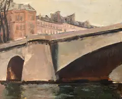 Corneliu Baba, Pont Neuf, 1979, ulei pe carton