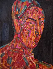 Genko Genkov, Portrait of Actress Luna Davidova, 1980s, oil on canvas