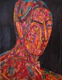 Genko Genkov, Portrait of Actress Luna Davidova, 1980s, oil on canvas