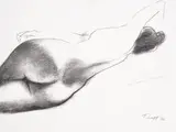 Georgi Chapkanov, Nude, 1994, black chalk and pencil on paper
