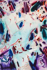 Dimitar Kazakov-Neron, Dance, 1986, watercolor and pastel on paper