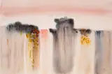 Dechko Uzunov, Abstract landscape, 1980s, watercolor and oil accents on paper
