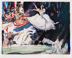 Dimitar Kirov, Ballerina, 2002, lithography on cardboard laid to fiberboard