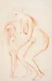 Luben Dimanov, A mother's embrace, 1988, chalk and pastel on paper