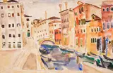 Eliezer Alcheh, Venice, 1940s, watercolor and pencil on paper