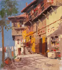 Vladimir Manski, Old Sozopol, 1961, oil on canvas