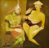 Peter Michev-Pedro, Couple, 1988, oil on fiberboard