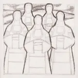 Vladimir Dimitrov-Maystora, Maidens, pencil on paper