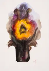 Dechko Uzunov, Flower, watercolour on paper