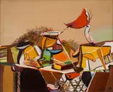 Edmond Demirjian, Abstract composition, 1989, oil on canvas