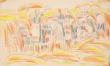 Vladimir Dimitrov-Maystora, Reapers, coloured pencils on paper