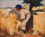 Dimo Nikolov, Reapers, 1949, oil on plywood