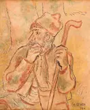 Stoyan Venev, Shepherd, 1946, monotype