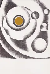 Nikolay Diulgheroff, Cosmos, 1976, lithography and collage
