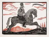 Vasil Zahariev, Marincho Binbelov - The Terrible, 1935, woodcut