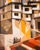 Lubomir Samardzhiev, The guest house, Plovdiv, 1989, oil on canvas