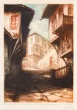 Peter Morozov, Lamartin's house in Plovdiv, etching and aquatint
