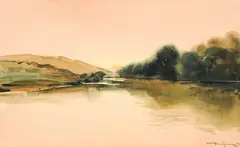 Dobri Dobrev, Tundzha River, 1910s, watercolour on paper
