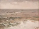 Aleksandar Mutafov, Seascape, 1933, oil on cardboard
