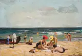 Boris Stefchev, Chess on the beach, 1969, oil on canvas