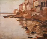 Mario Zhekov, Sozopol, late 1930s, oil on cardboard