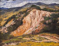 Ivan Hristov, Mountain landscape, 1950s, oil on canvas