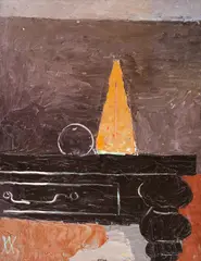 Vasilka Moneva, Metronome, oil on plywood