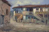 Napoleon Alekov, Inn, oil on cardboard