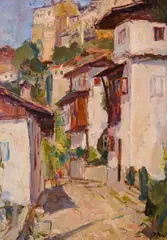 Petar Mihaylov, Veliko Tarnovo, 1960s, oil on plywood