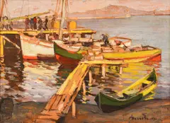 Georgi Velchev, The Old Quay, 1936, oil on plywood