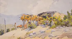 Stefan Sharich, Soldiers at rest, late 1910s, watercolor on paper