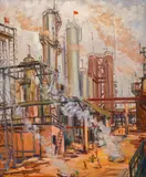 Ivan Tabakov, Kremikovtsi Steel Plant, late 1960s, oil on canvas