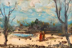 Vasil Ivanov, Borisova Garden, 1954, oil on paper