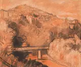 Vladimir Kavaldzhiev, Bridge over Yantra, 1939, sanguine and charcoal on paper