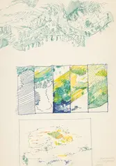Ion Grigorescu, Topografie, 1972, pixuri și creioane colorate pe hârtie