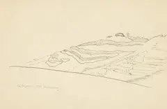 Ion Grigorescu, Dealuri în Maramureș, 1991, tuș pe hârtie