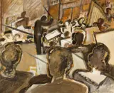 Brădut Covaliu, Concert la Ateneu, 1982, tempera pe carton