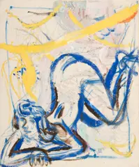 Razvan Boar, Nud albastru (Still Life), 2017, ulei pe pânză