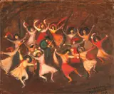 Magdalena Rădulescu, Dans, 1961, ulei pe pânză