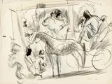 Jules Pascin, Scenă din Havana, tuș și acuarelă pe hârtie