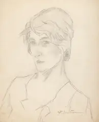 Ștefan Dimitrescu, Portret de femeie, creion pe hârtie
